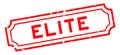 Grunge red elite word rubber stamp on white background