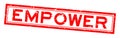 Grunge red empower word rubber stamp on white background