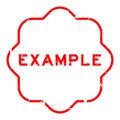 Grunge red example word rubber stamp on white background