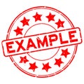 Grunge red example word with star icon round rubber stamp on white background Royalty Free Stock Photo
