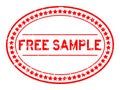 Grunge red free sample word oval rubber stamp on white background Royalty Free Stock Photo