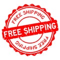 Grunge red free shipping word round rubber stamp on white background Royalty Free Stock Photo