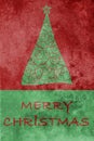 Grunge red green Merry Christmas card Royalty Free Stock Photo
