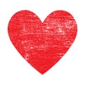 Grunge red heart vector isolated icon Royalty Free Stock Photo