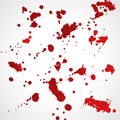 grunge red ink splatter texture set