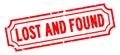 Grunge red lost and found word rubber business stamp on white background Royalty Free Stock Photo