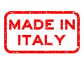 Grunge red made in italy square rubber stamp on white background Royalty Free Stock Photo