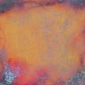 Grunge red orange marble background wall in old grunge spilled watercolor vignette, marble liquid worn