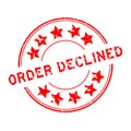 Grunge red order declined word with star icon round rubber stamp on white background Royalty Free Stock Photo