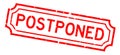 Grunge red postponed word rubber stamp on white background