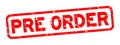 Grunge red pre order word square rubber stamp on white background Royalty Free Stock Photo