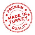 Grunge red premium quality made in Turkey round rubber stamp on white background Royalty Free Stock Photo