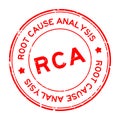 Grunge red RCA root cause analysis word round rubber stamp on white background Royalty Free Stock Photo