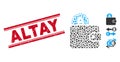 Textured Altay Line Seal with Mosaic Bitcoin Billfold Icon