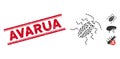 Scratched Avarua Line Seal with Collage Cucaracha Icon Royalty Free Stock Photo