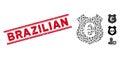 Distress Brazilian Line Seal and Collage Euro Security Icon