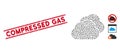 Grunge Compressed Gas Line Stamp and Collage Clouds Icon