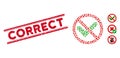 Scratched Correct Line Seal and Mosaic No Confirmation Icon