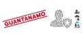 Textured Guantanamo Line Seal and Collage User Protection Shield Icon