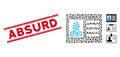 Distress Absurd Line Stamp and Collage Account Card Icon Royalty Free Stock Photo