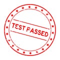 Grunge red test passed word round rubber stamp on white background Royalty Free Stock Photo