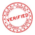 Grunge red verified word with star icon rubber seal stamp on white background Royalty Free Stock Photo