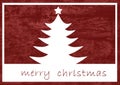 Grunge red white textured Merry Christmas card Royalty Free Stock Photo