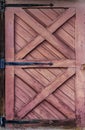 Grunge Reddish Brown Wooden Door for Background Royalty Free Stock Photo