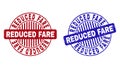 Grunge REDUCED FARE Textured Round Stamps