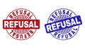 Grunge REFUSAL Textured Round Stamps