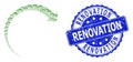 Grunge Renovation Round Watermark and Recursive Rotate Forward Icon Mosaic