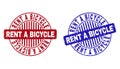 Grunge RENT A BICYCLE Scratched Round Watermarks