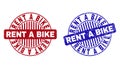 Grunge RENT A BIKE Scratched Round Stamps