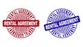 Grunge RENTAL AGREEMENT Textured Round Stamp Seals