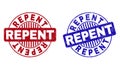 Grunge REPENT Textured Round Watermarks