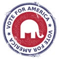 Grunge republican elephants rubber stamp.