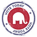 Grunge republican elephants rubber stamp.