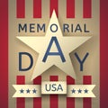 Grunge retro background to the memorial day with the emblem