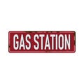 Grunge retro gas station sign. Vector illustration. Royalty Free Stock Photo
