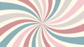 Grunge Retro Spiral Background In Pastel Colors. Abstract Twisted Retro Background With Color Rays. Colorful Vintage