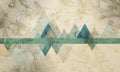 Grunge retro tech background with geometric triangles Royalty Free Stock Photo