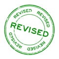 Grunge revised round rubber stamp on white background