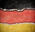 Grunge ripped paper German flag Royalty Free Stock Photo