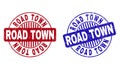 Grunge ROAD TOWN Scratched Round Stamp Seals