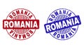 Grunge ROMANIA Textured Round Stamps