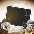 Grunge, romantic, vintage background with roses Royalty Free Stock Photo