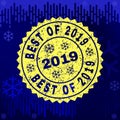 Rubber BEST OF 2019 Stamp Seal on Winter Background