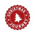 CHRISTMAS JOURNEY Grunge Stamp Seal with Fir-Tree Royalty Free Stock Photo