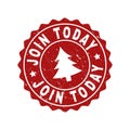 JOIN TODAY Grunge Stamp Seal with Fir-Tree