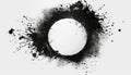Grunge round shapes on Isolated Background. Black Circle Ink Blot Royalty Free Stock Photo